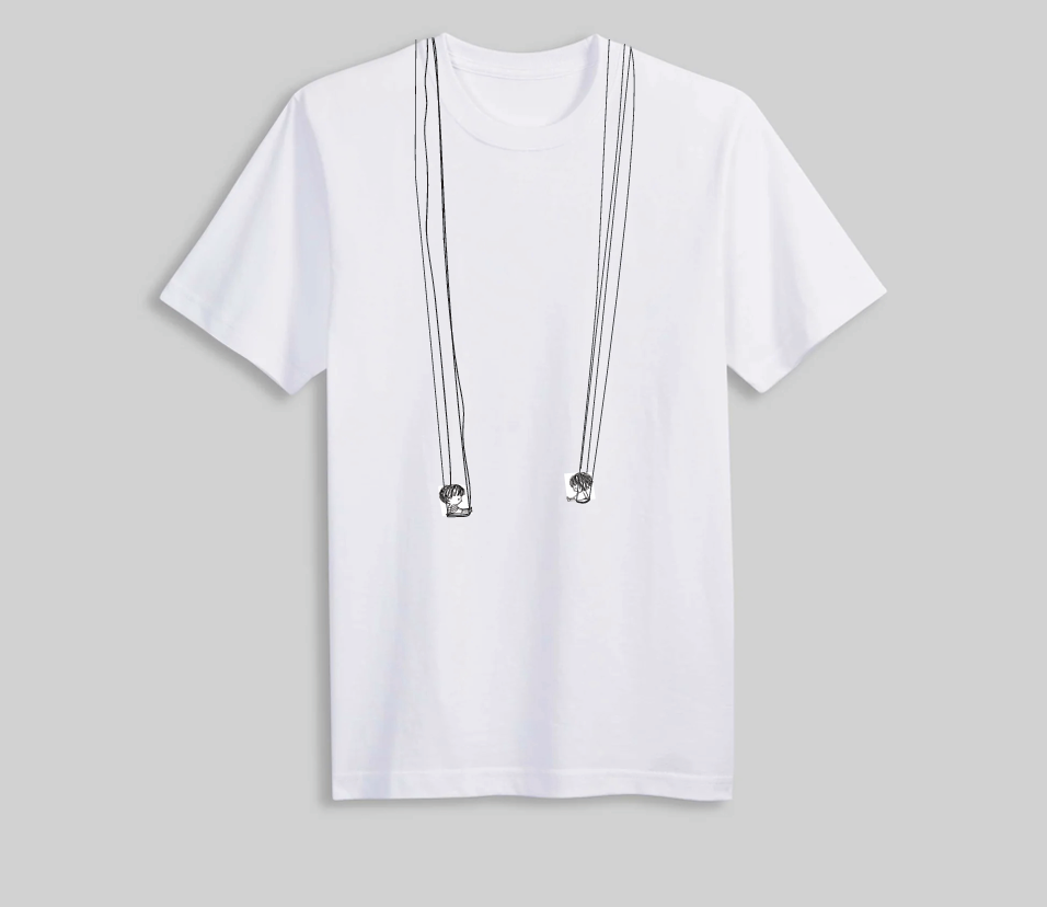 Minimal Necklace Print Graphic T-Shirt